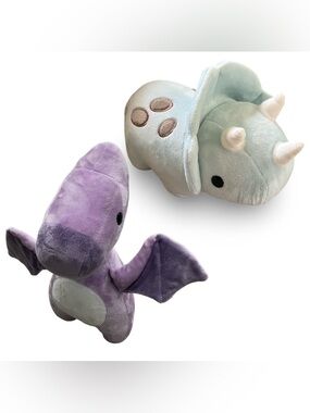 Bellzi Terri Dinosaur Plush Pterodactyl Purple triceratops Pastel Dragon Stuffed